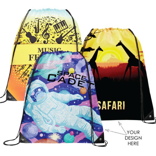 Custom Printed Nylon Backsacks Group